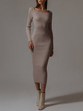 Load image into Gallery viewer, Fashion Casual Long Sleeve Knitted Slim Dress
