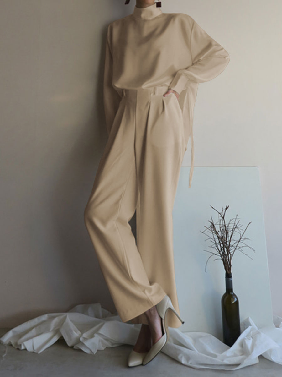 Women's Comfortable High Collar Casual Two-piece Suit