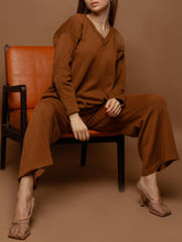 Load image into Gallery viewer, Casual Loose V-neck Long-sleeved Autumn and Winter Suit
