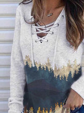 Load image into Gallery viewer, Tree Shadow Print Long Sleeve T-shirt

