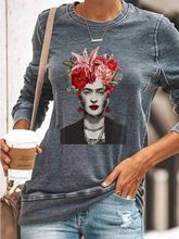 Load image into Gallery viewer, Frida Kahlo Wearing Headwear Full Of Floral Print Sheath T-shirt
