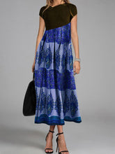 Load image into Gallery viewer, Elegant Retro Floral Short Sleeve Maxi Dress
