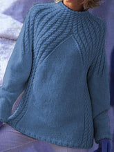 Load image into Gallery viewer, Cotton Blend Long-sleeved Knitted Sweater
