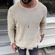 Load image into Gallery viewer, Men&#39;S Fashion Casual Ripped Round Neck Sweater
