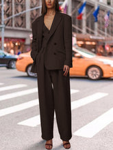 Load image into Gallery viewer, Fashion Waist Knot Solid Color Two-piece Casual Suit
