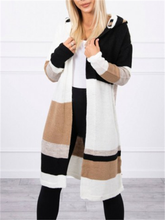 Load image into Gallery viewer, Autumn And Winter Casual Women&#39;S Color Matching Hooded Sweater Coat
