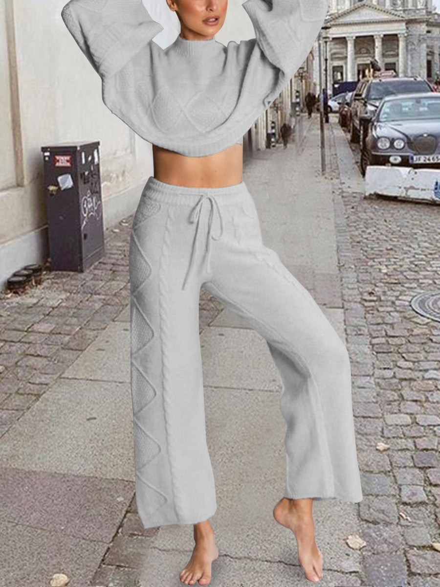 Two-piece Casual Wool Knitted Two-piece Suit