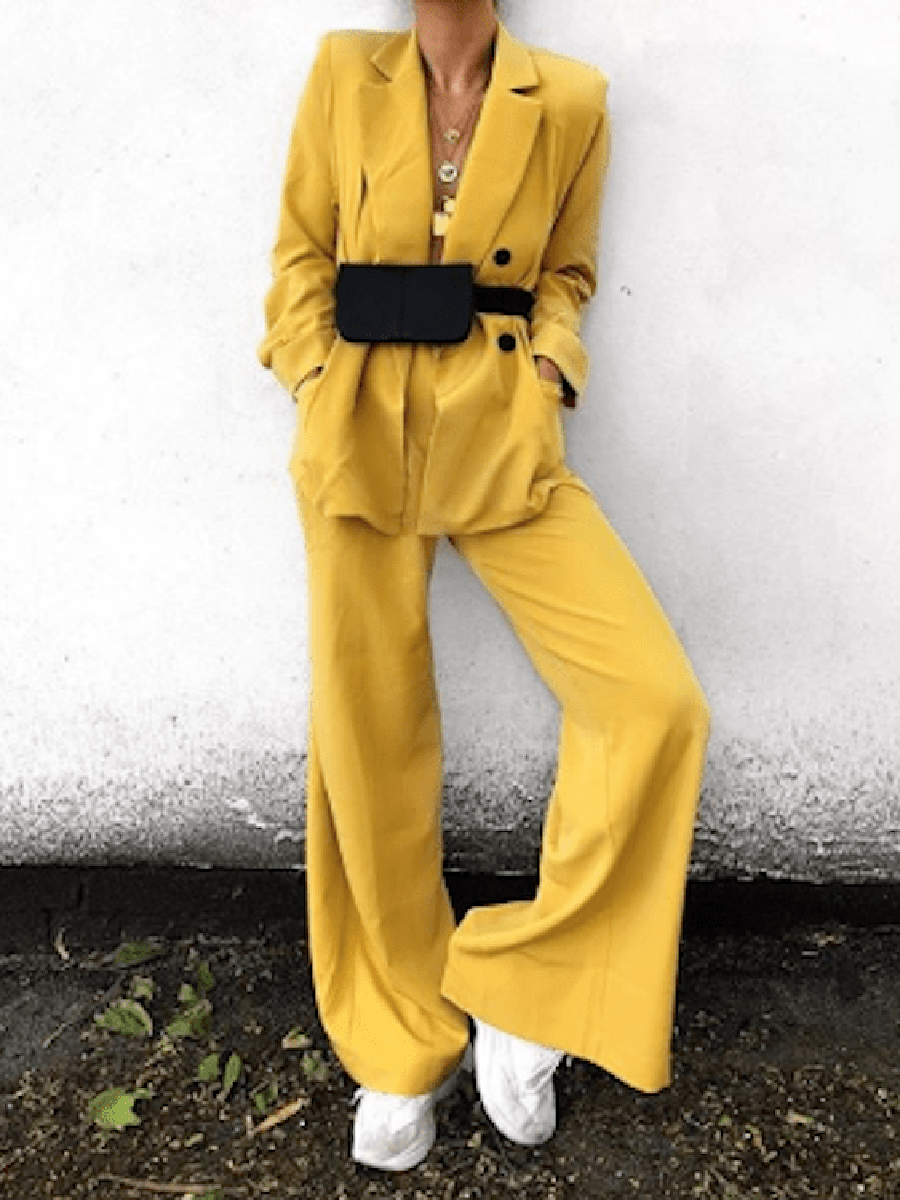 Women's Fashion Solid Color Two-piece Casual Suit