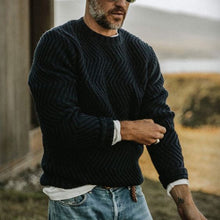 Load image into Gallery viewer, Men&#39;S Solid Color Casual Round Neck Knitted Long Sleeve Sweater
