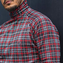 Load image into Gallery viewer, High Collar Contrast Plaid Men&#39;S Top
