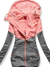 Load image into Gallery viewer, Autumn And Winter Warm Contrast Color Zipper Hoodie
