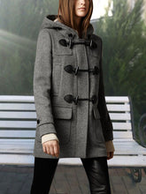 Load image into Gallery viewer, Fashion Double-row Hooded Ladies Woolen Coat
