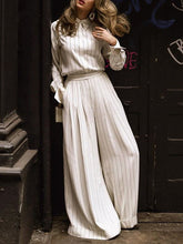 Load image into Gallery viewer, Fashion Casual Striped Two-piece Suit

