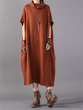 Load image into Gallery viewer, Casual Retro High Collar Half Sleeve Women&#39;S Sweater Long Skirt
