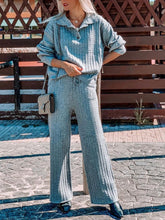 Load image into Gallery viewer, Fashion Casual Long Sleeve Lapel Knit Suit
