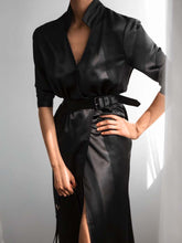 Load image into Gallery viewer, Fashion V-neck Silk Slit Party Maxi Dress

