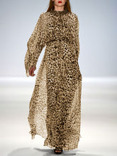 Load image into Gallery viewer, Fashion Leopard Print Long Sleeve Dress
