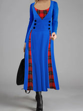 Load image into Gallery viewer, Retro You Check Long Sleeve Maxi Dress
