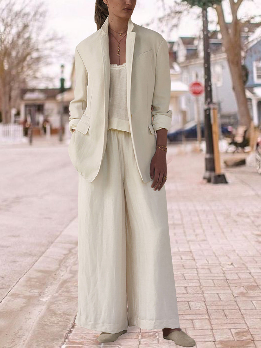 Two-piece Fashion Lapel Casual Loose Suit