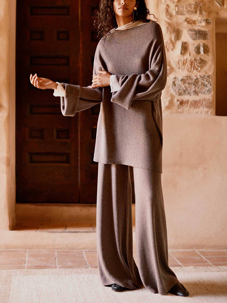 Pure Color Loose Casual Two-piece Suit