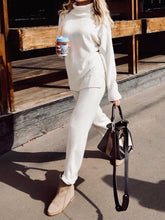 Load image into Gallery viewer, Fashion Turtleneck Sweater Two-Piece Suit
