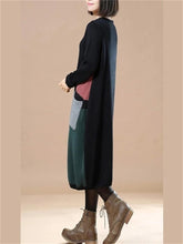 Load image into Gallery viewer, Autumn And Winter Casual Loose Contrast Color Women&#39;S Sweater Dress
