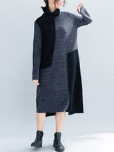 Load image into Gallery viewer, Autumn And Winter Ladies Casual Color Matching Sweater Dress
