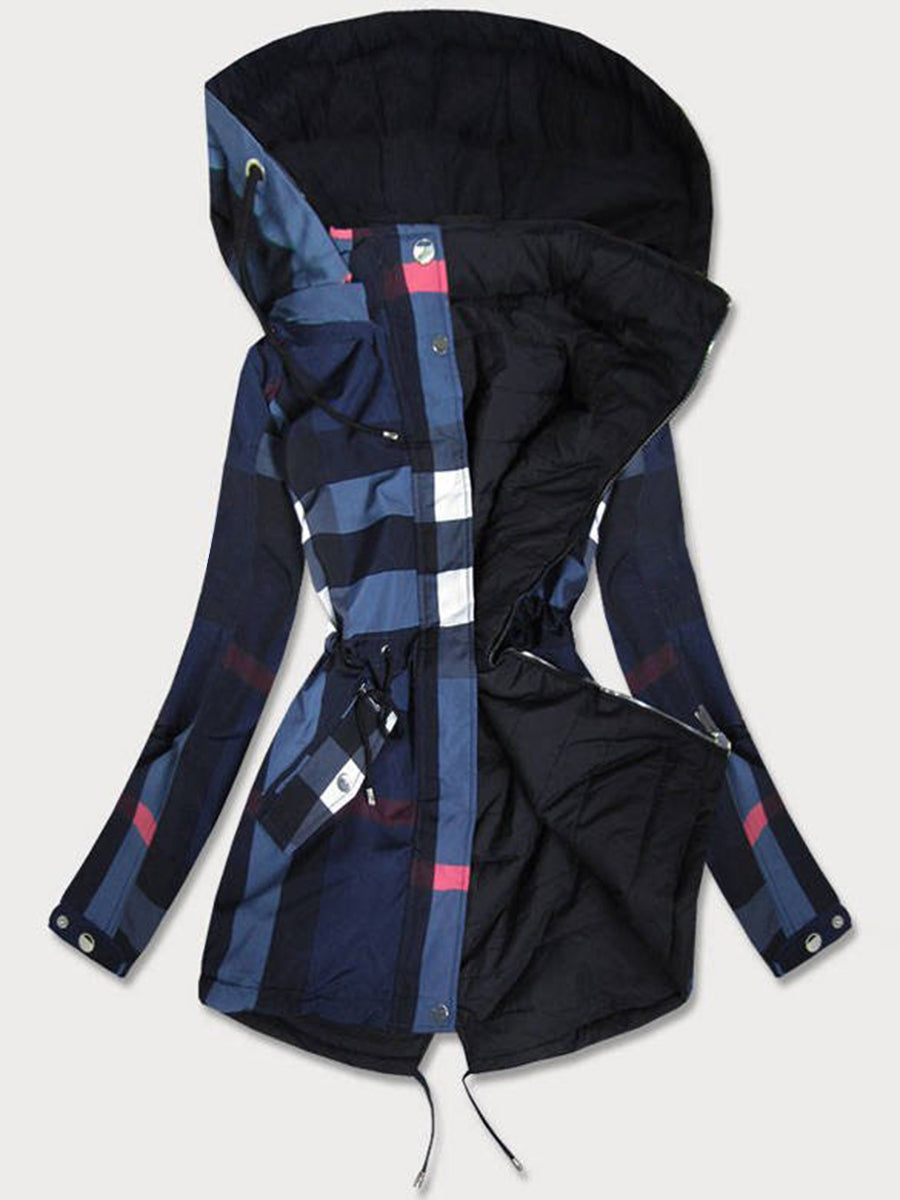 Retro Loose Long Sleeve Plaid Jacket
