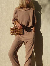 Load image into Gallery viewer, Simple Casual Loose Round Neck Long Sleeve Top Pants Suit
