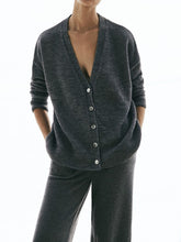 Load image into Gallery viewer, Fashion Casual Solid Color Cardigan Two-piece Suit
