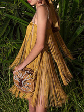 Load image into Gallery viewer, Fashion Casual One-shoulder Fringed Mini Dress
