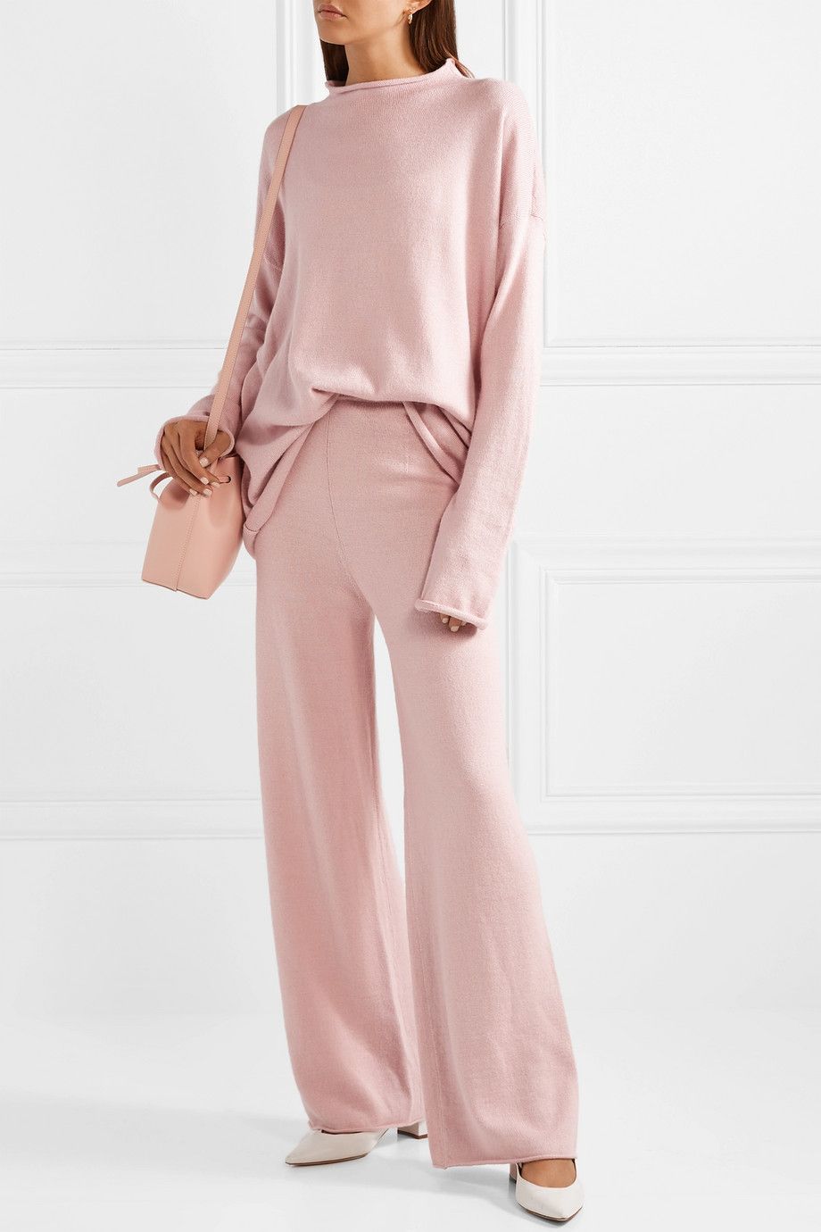 Ladies Knitted Small High Neck Loose Casual Suit