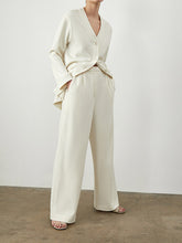 Load image into Gallery viewer, Fashion Simple Long Sleeved Round Coat Pants Knit Suit
