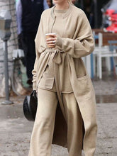 Load image into Gallery viewer, Women&#39;s Round Neck Knitted Casual Three-piece Suit
