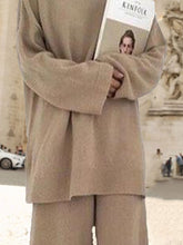 Load image into Gallery viewer, Fashion Solid Color Knitted Casual Loose Two-piece Suit
