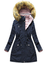 Load image into Gallery viewer, Warm Zipper Waist Plush Hooded Cotton Jacket
