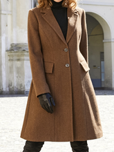 Load image into Gallery viewer, Fashion Long Sleeved Lapel Warm Coat
