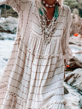 Load image into Gallery viewer, Retro Ethnic Style Loose Striped Women&#39;S Holiday Dress
