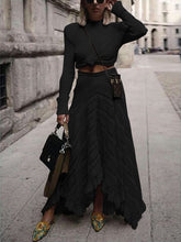 Load image into Gallery viewer, Ladies High-neck Lace Casual Dress Two-piece Suit
