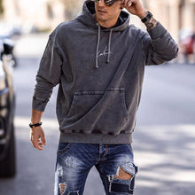 Load image into Gallery viewer, Dark Grey Hoodie Men&#39;S Retro Basic Long Sleeve Sweatshirt
