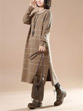 Load image into Gallery viewer, Autumn And Winter Women&#39;S Striped Loose Sweater Dress
