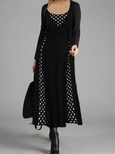 Load image into Gallery viewer, Retro Elegant Polka Dot Long Sleeve Maxi Dress
