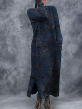 Load image into Gallery viewer, Long Sleeve Printed Hem Split Casual Dress
