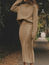Load image into Gallery viewer, Fashion Casual Solid Color Loose High Neck Two-piece Suit
